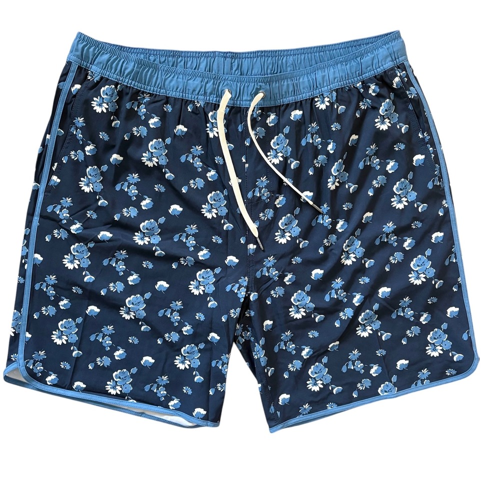 Fair Harbor Anchor Blue Floral Swim Trunks SZ XXXL ‎ 3XL Boardshorts EUC